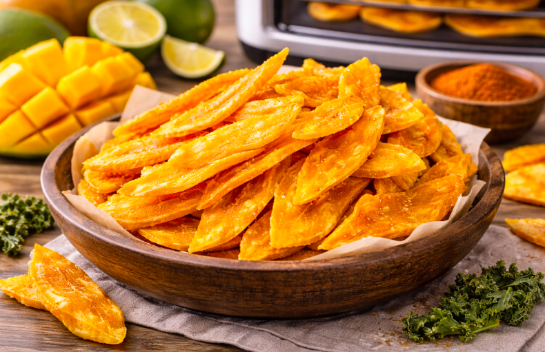 Tiras de mango deshidratado