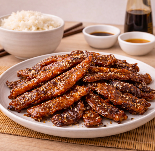 Jerky de pollo teriyaki casero