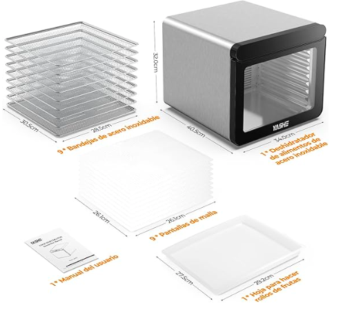 Yashe Deshidratador LED - Panel digital y controles
