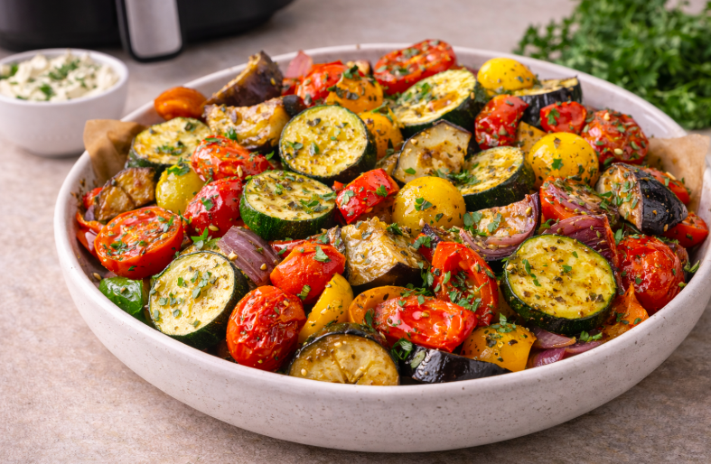 Verduras asadas en air fryer